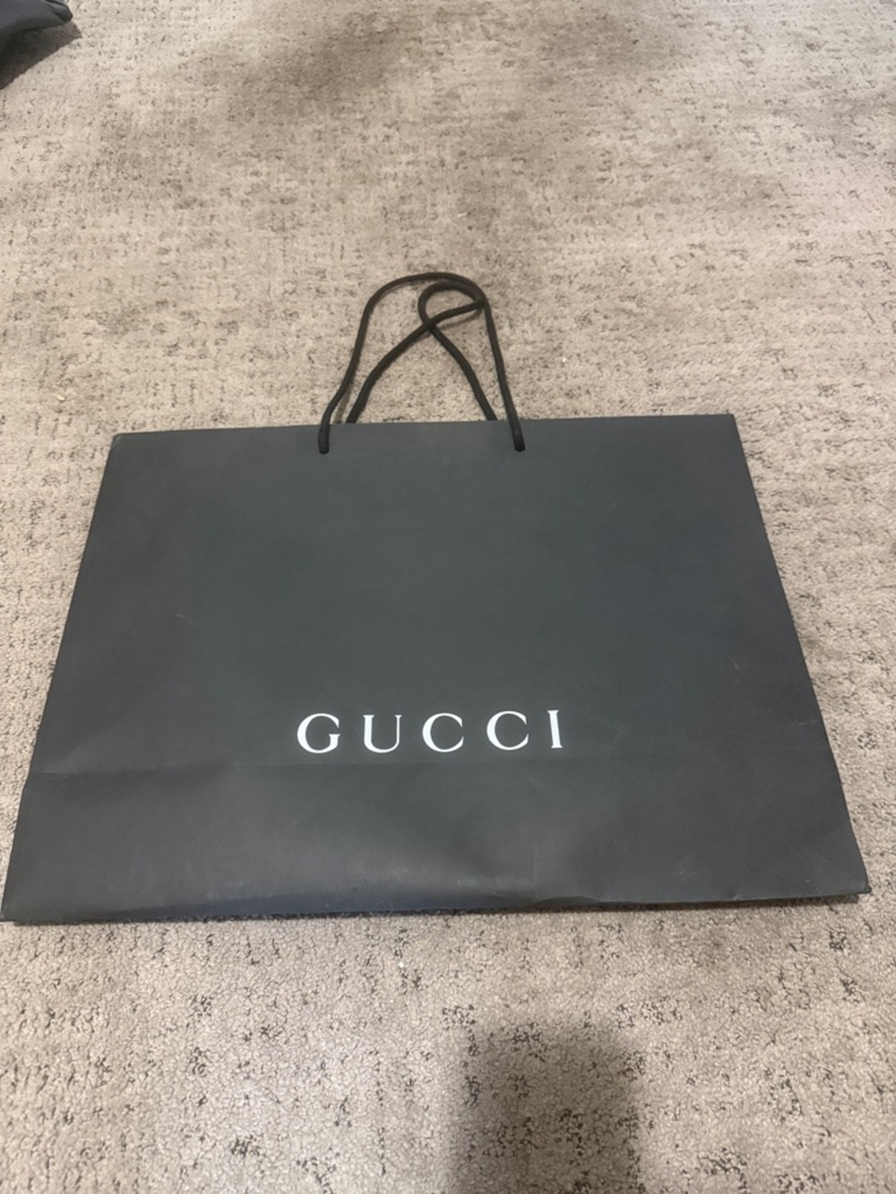 Gucci Black Paper Logo Tote with Rope Handles